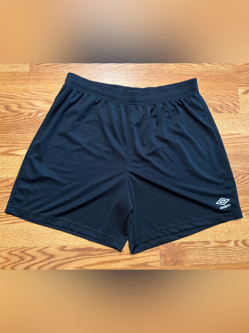 Umbro Athletic Training Mesh Shorts Black Polyester Drawstring Men’s Size XL